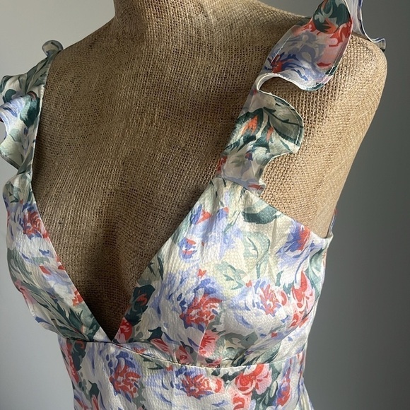 NWT LA MAISON TALULAH SILK MINI DRESS Floral Mist Small - Picture 11 of 11